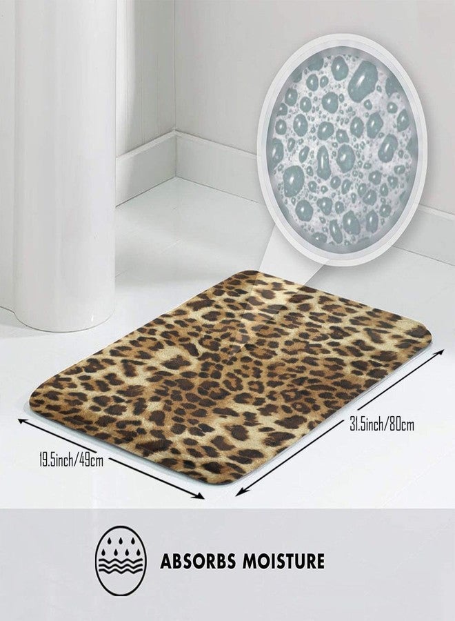 Funacola Leopard Cheetah Print Bathroom Rugs Soft Bath Mat Non Slip Absorbent Indoor Floor Rug Kitchen Mats for Home Bedroom Decor, 31.5x19.5 Inches - Image 3